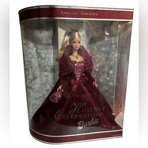 2002 Special Edition Holiday Celebration Barbie in Sparkling Burgundy Gown